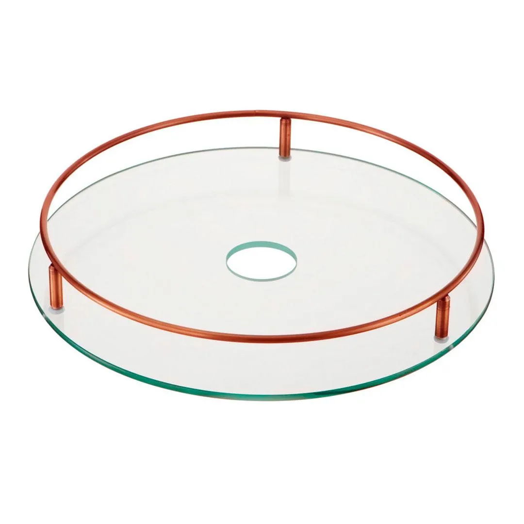 Полиця скляна Lemax без кріплення антична мідь 45x45x6 см (STS450 CA)