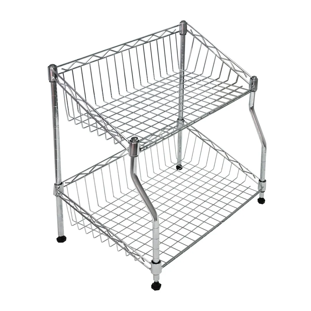 Полиця-органайзер Lemax дворівнева хром 45x30x44 см (LF-002)