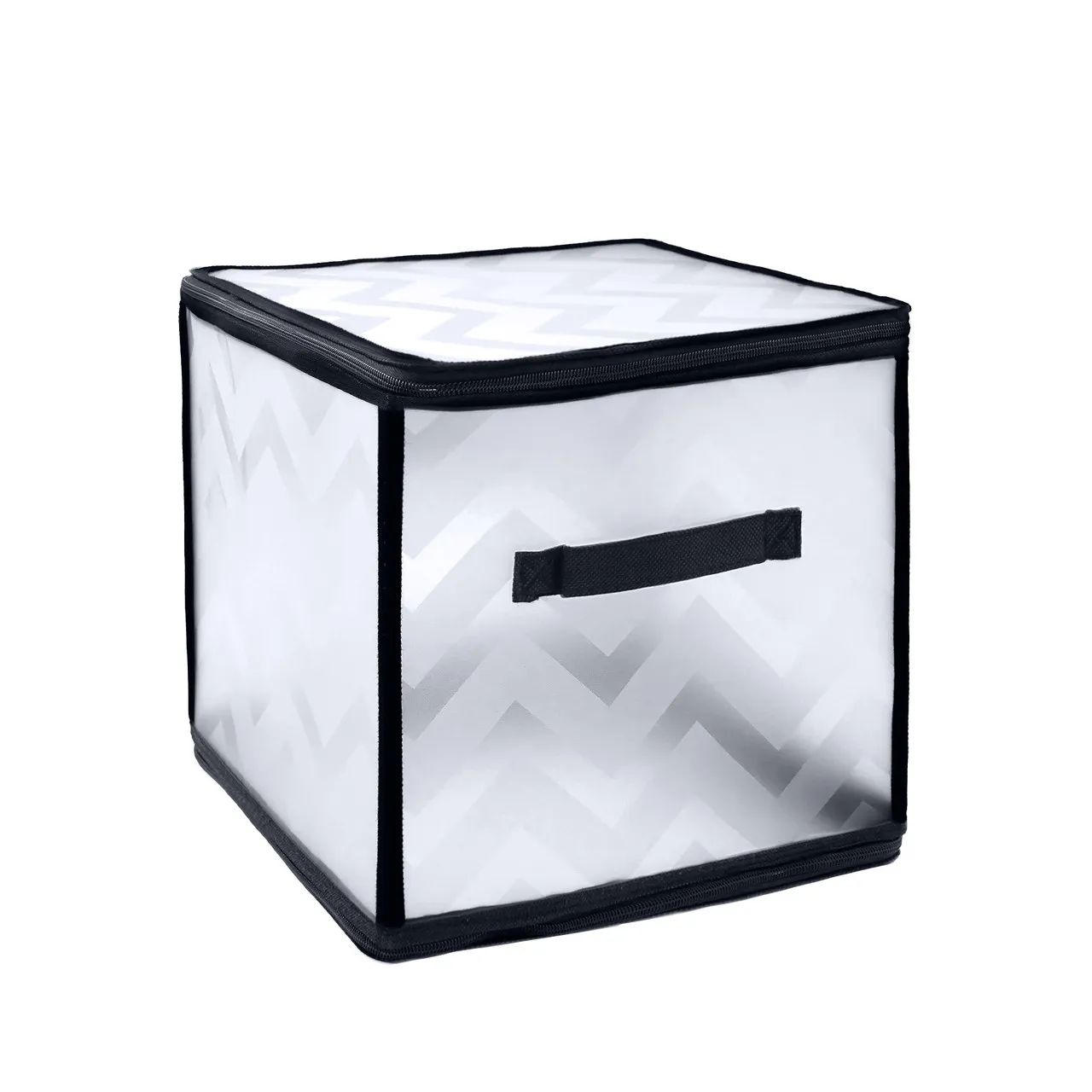Короб-органайзер складаний Handy Home Zigzag чорно-білий на блискавці 30x30x30 см (ZSH23XL)