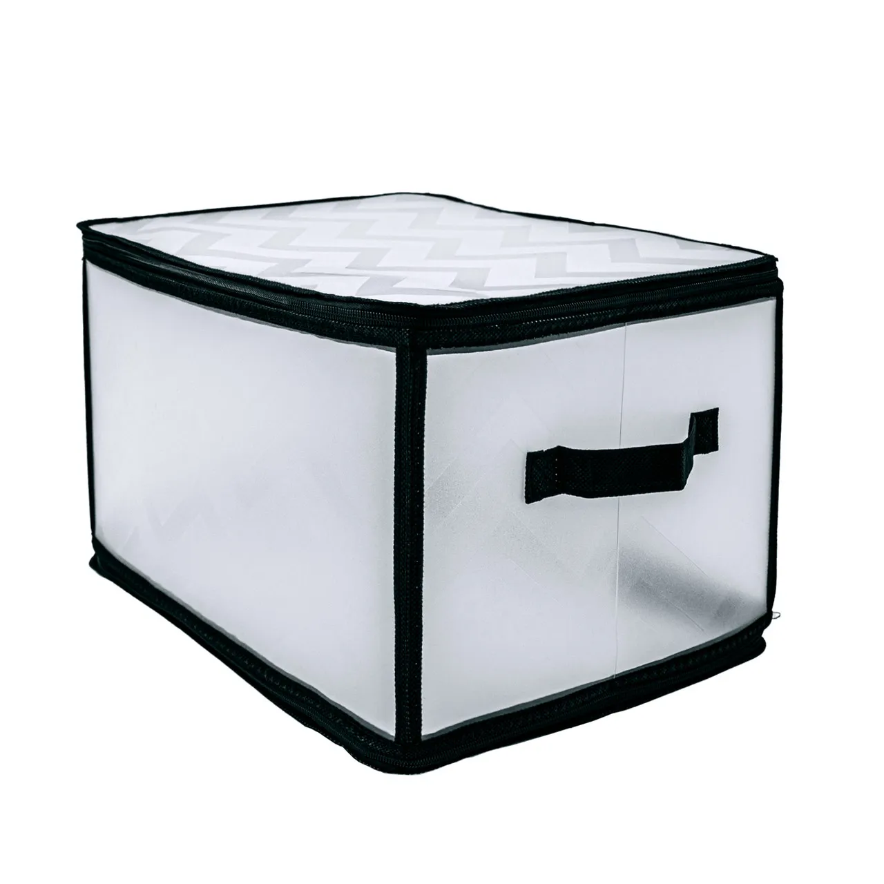 Короб-органайзер складаний Handy Home Zigzag чорно-білий на блискавці 40x30x25 см (ZSH23L)